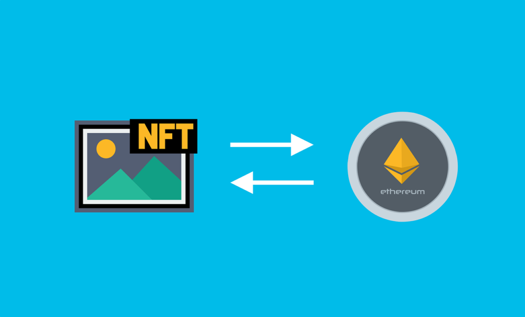 NFTとイーサリアムの交換イメージ